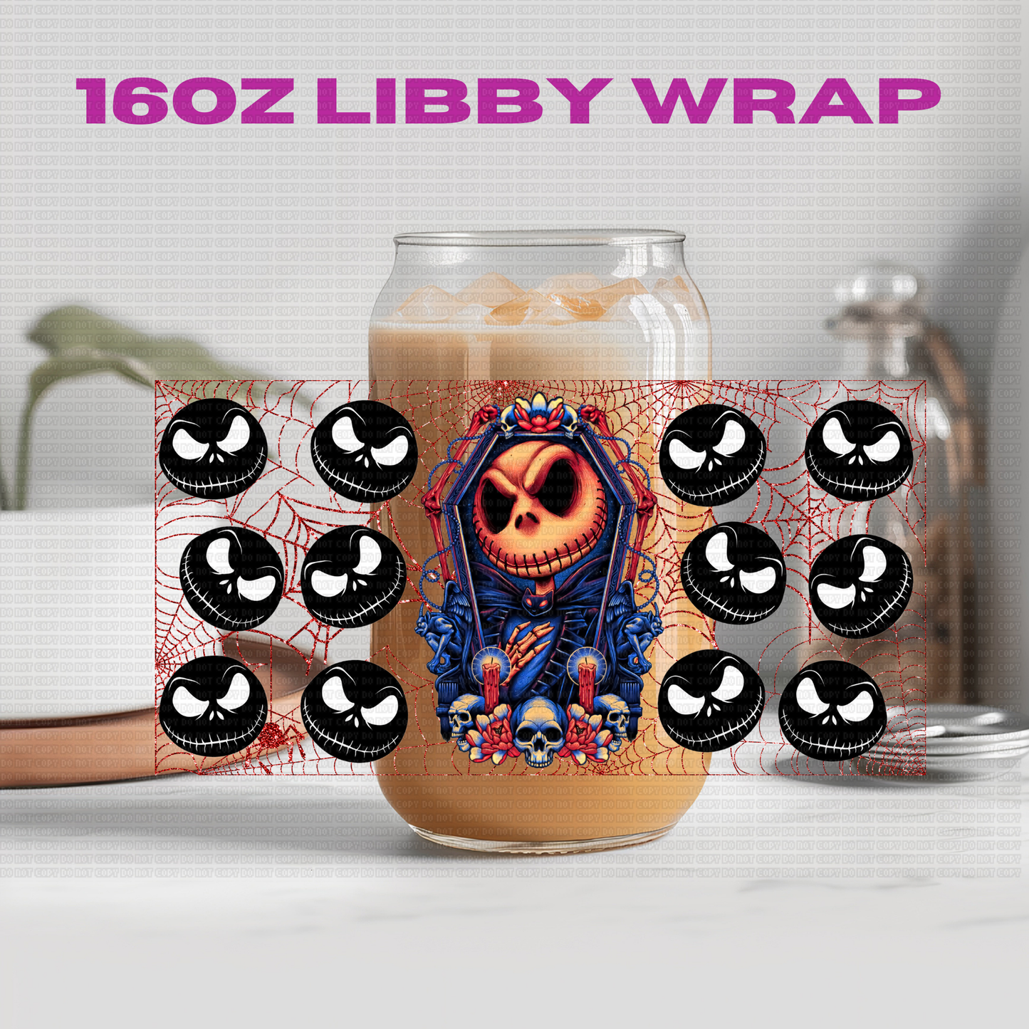 Halloween NBJ Skeleton Jak Collection - 16 oz / 20 oz Libby UV DTF Wrap