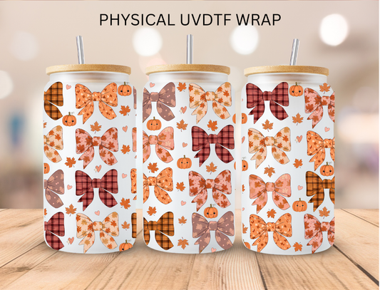Fall Bows - 16 oz / 20 oz Libby UV DTF Wrap