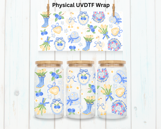 Duck Goose Blueberry Floral - 16 oz / 20 oz Libby UV DTF