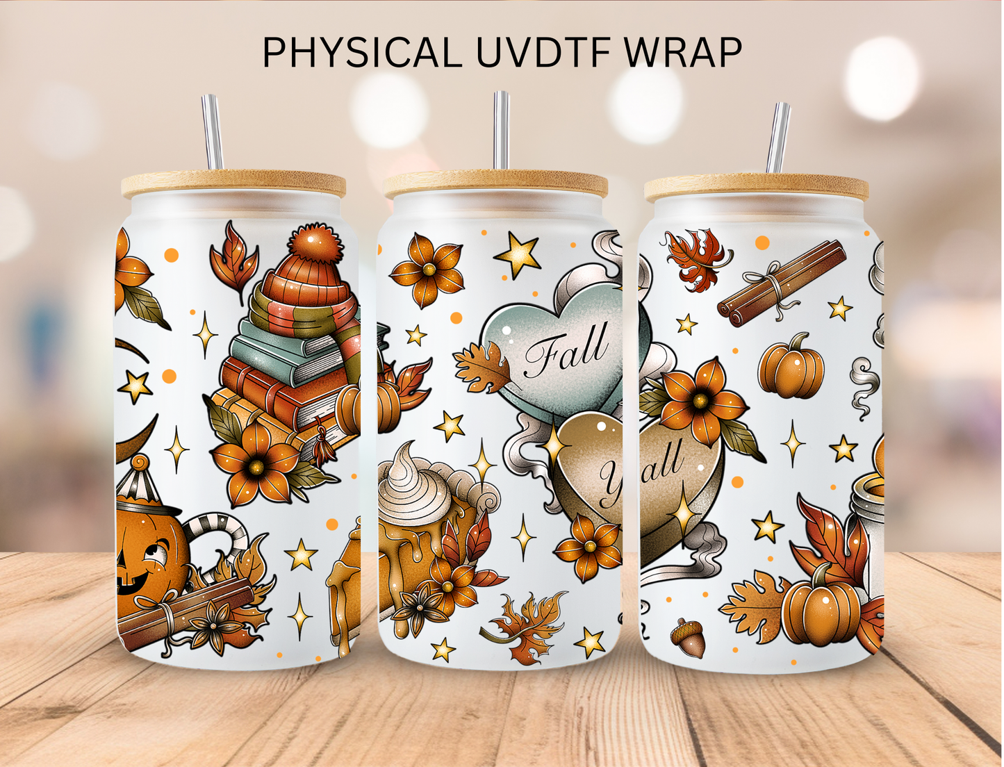 Aesthetic Fall Yall - 16 oz / 20 oz Libby UV DTF