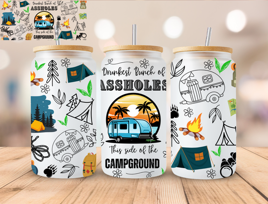 Drunkest Bunch On The Campground - 16 oz / 20 oz Libby UV DTF Wrap