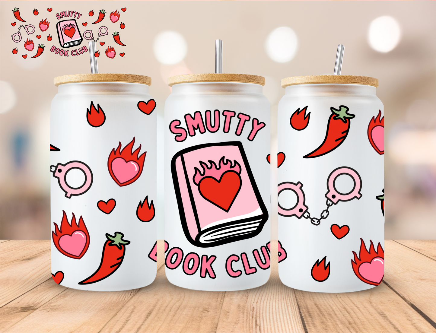 Smutty Book Club - 16 oz / 20 oz Libby UV DTF Wrap