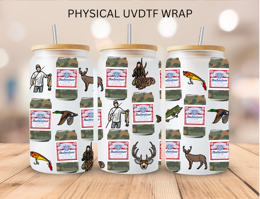 Bud Hunting Beer - 16 oz / 20 oz Libby UV DTF Wrap