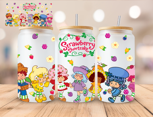 Strawberry Girl Crew Shortcake Collection - 16 oz / 20 oz Libby UV DTF Wrap