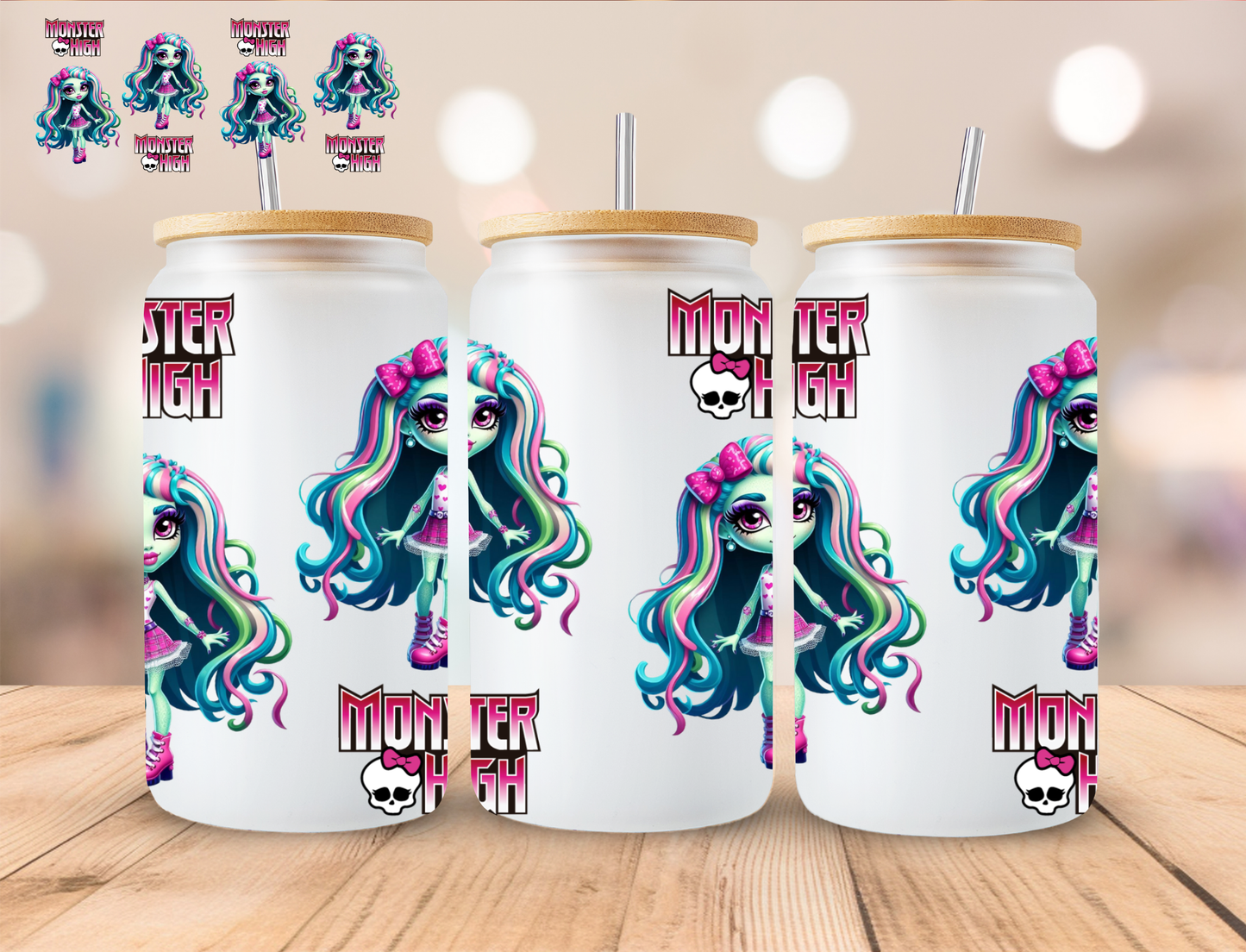 Monster Doll Zombie - 16 oz / 20 oz Libby UV DTF Wrap