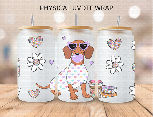 Daisy Floral Dog - 16 oz / 20 oz Libby UV DTF