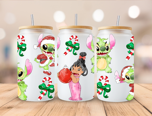 Christmas Mean Green Decor - 16oz Libby UV DTF Wrap