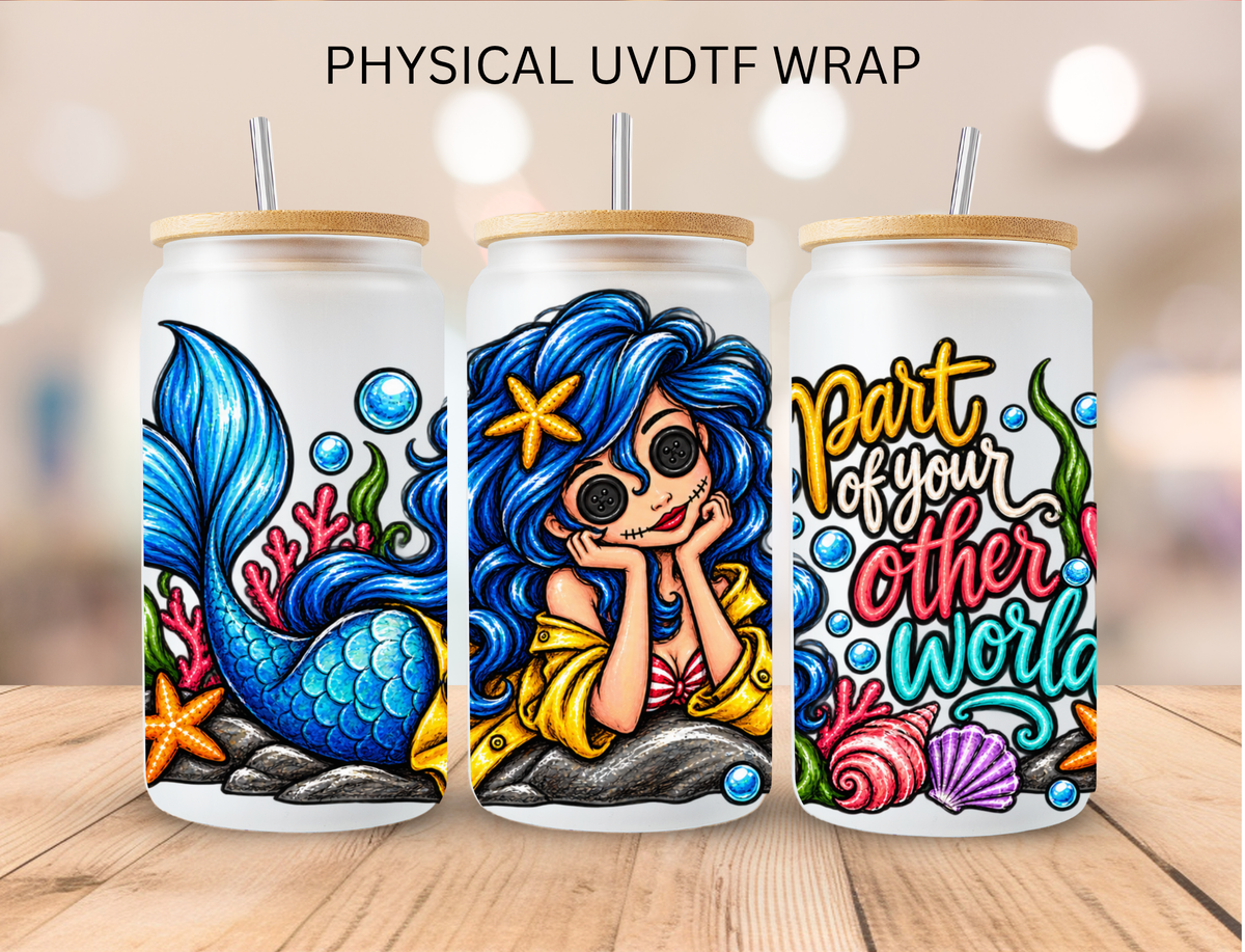 Coraline Mermaid - 16 oz / 20 oz Libby UV DTF Wrap
