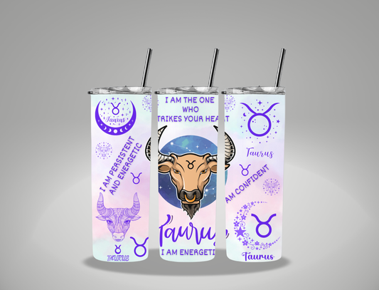 Taurus (2) - 20oz Skinny Tumbler / 25 Oz Glass Tumbler Wrap EXCLUSIVE