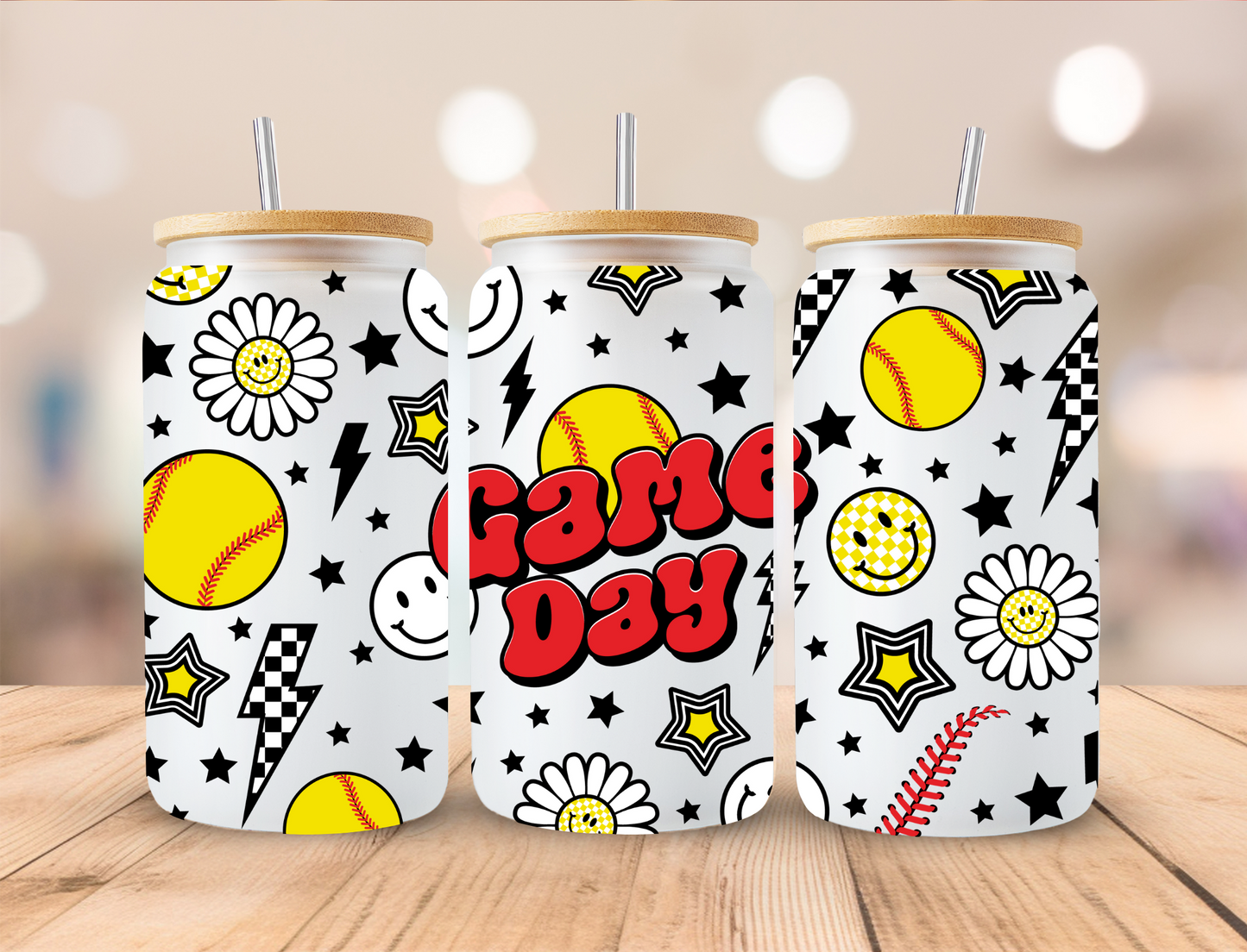 Softball Game Day - 16 oz Libby UV DTF Wrap