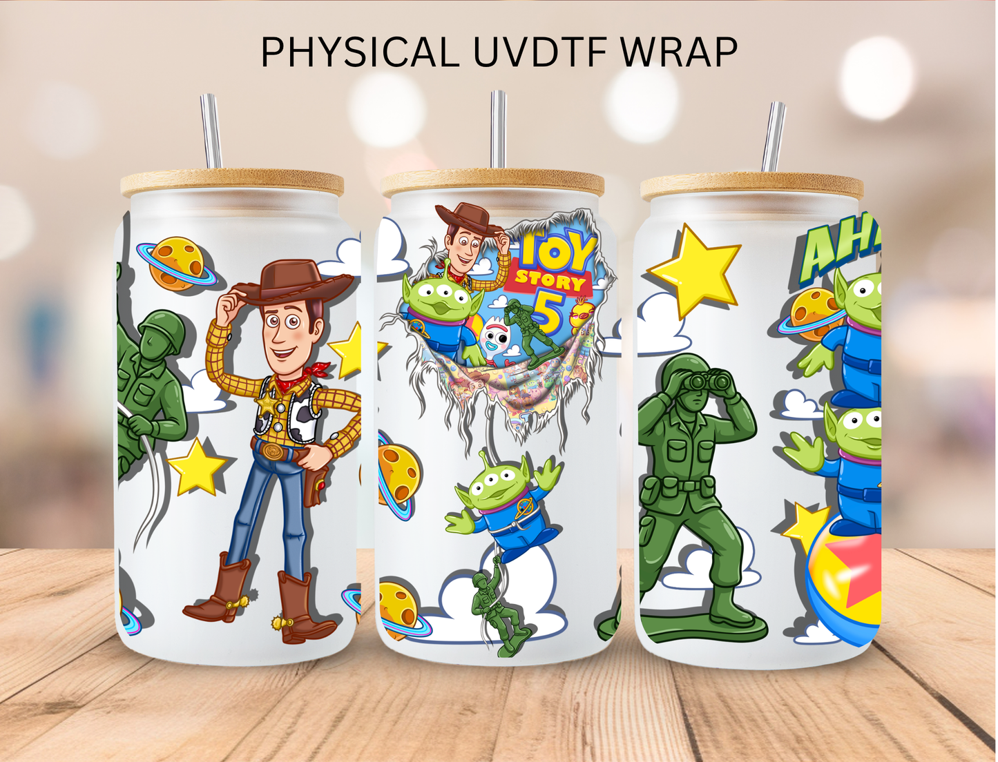 Toy Soldiers And Cowboy - 16 oz / 20 oz Libby UV DTF Wrap