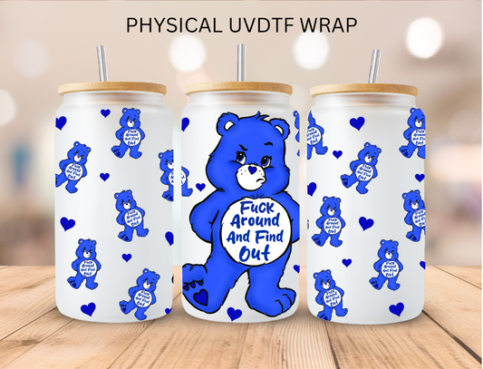 Blue Vulgar Bear - 16 oz / 20 oz Libby UV DTF