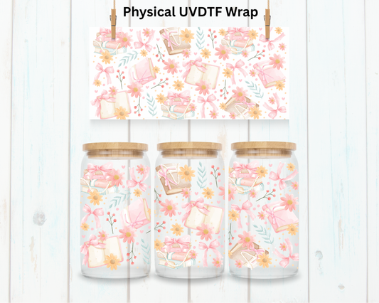 Floral Books Allover - 16 oz / 20 oz Libby UV DTF