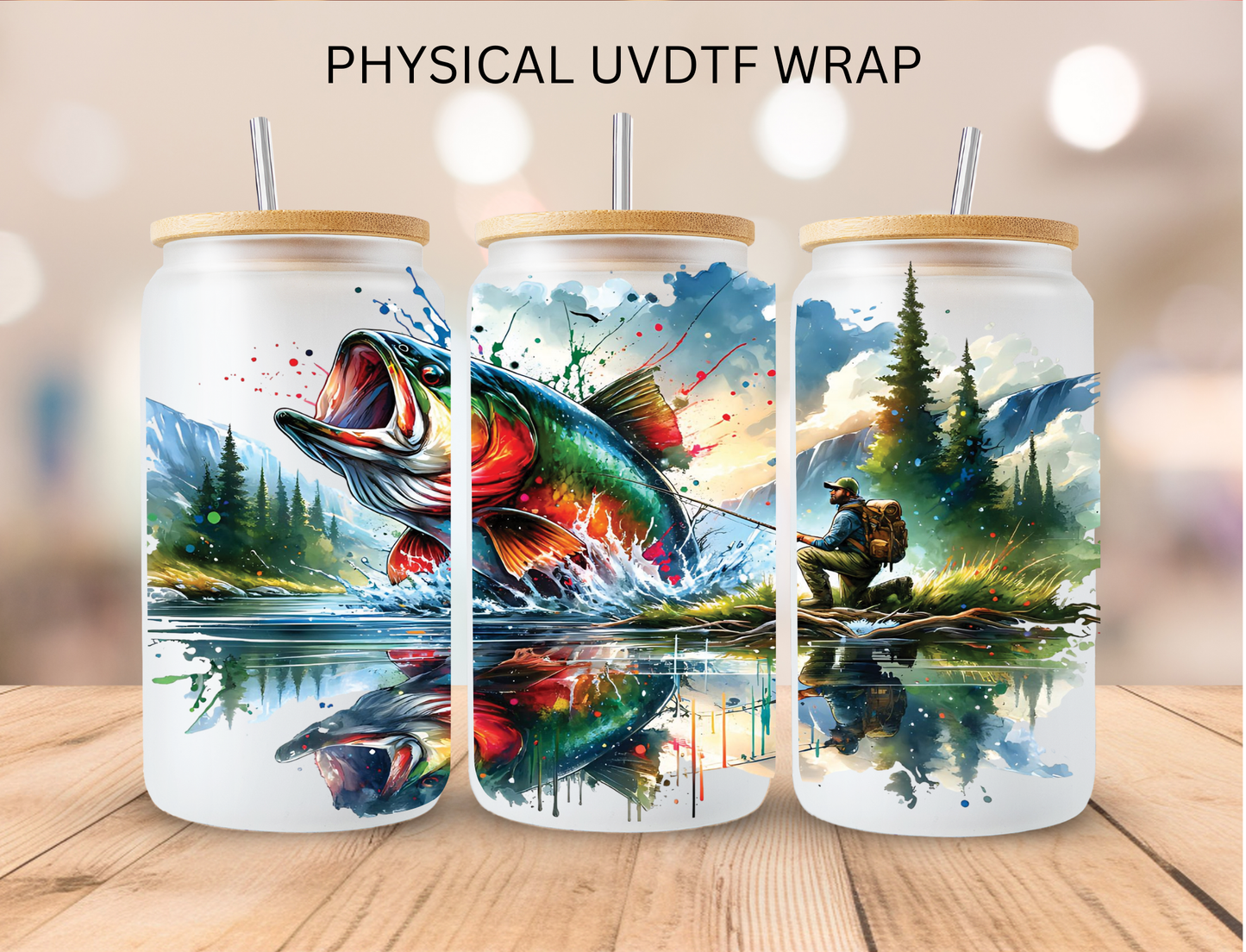 Bass Fish - 16 oz / 20 oz Libby UV DTF