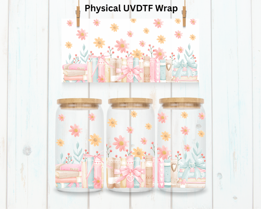 Floral Pastel Books - 16 oz / 20 oz Libby UV DTF