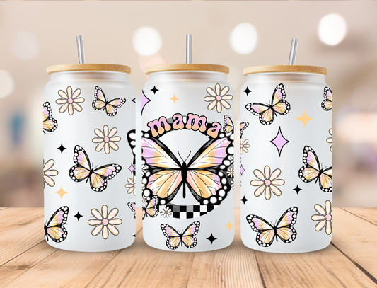 Mama Butterfly - 16 oz / 20 oz Libby UV DTF Wrap EXCLUSIVE DESIGN