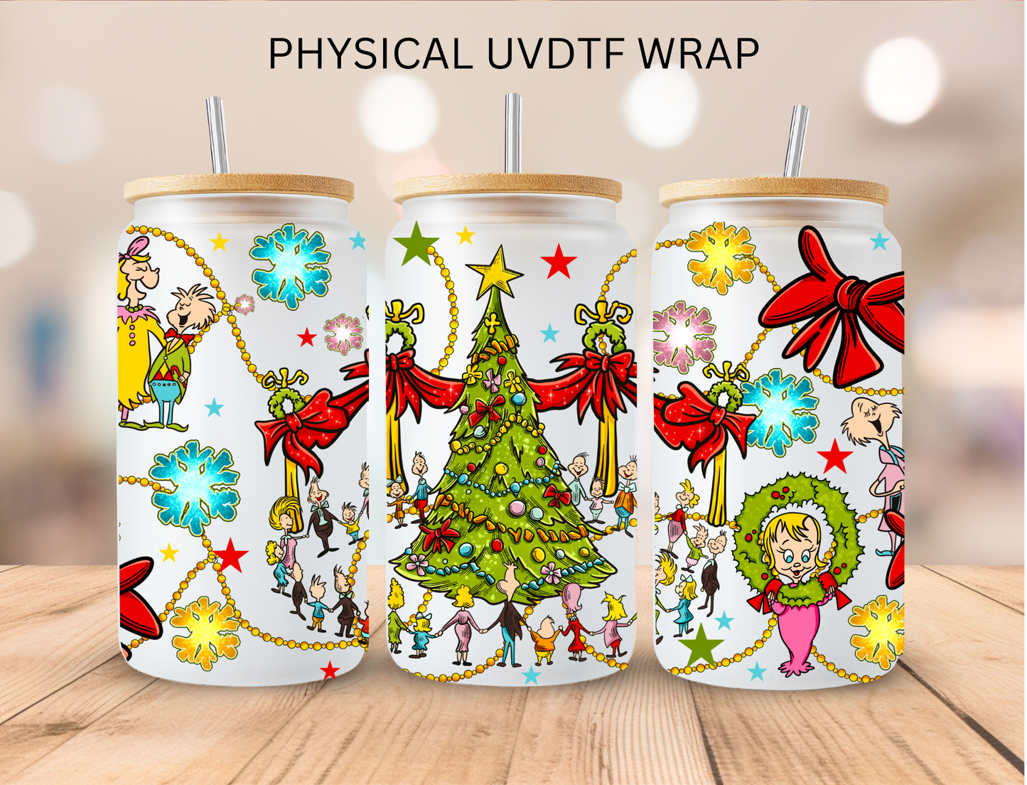 Christmas Mean Green Town - 16 oz / 20 oz Libby UV DTF