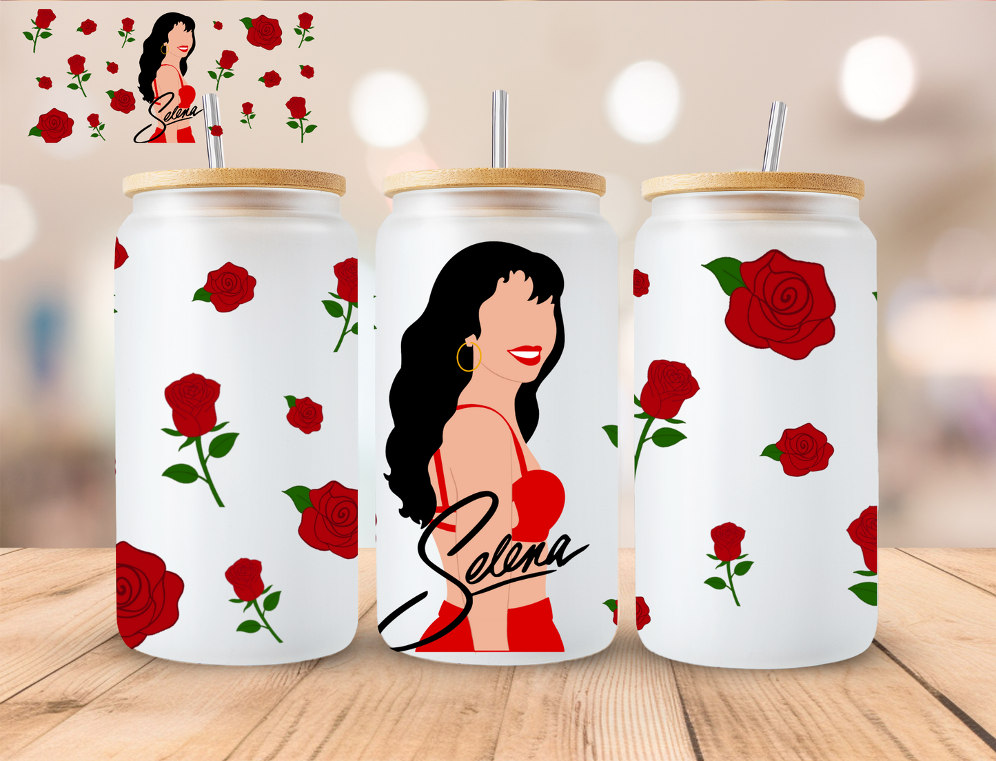 Selena - 16 oz / 20 oz Libby UV DTF Wrap