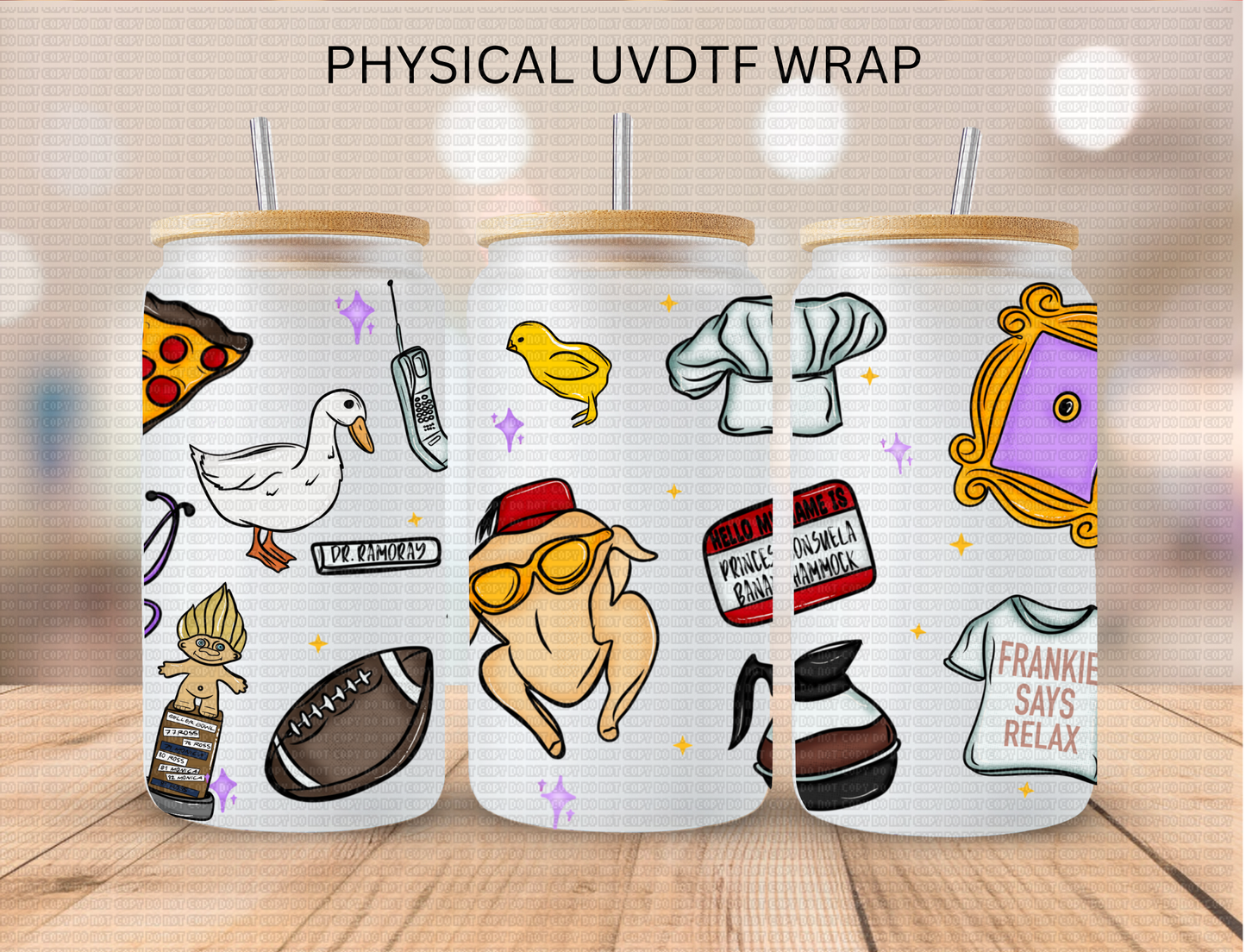 Friends Aesthetic - 16 oz / 20 oz Libby UV DTF Wrap