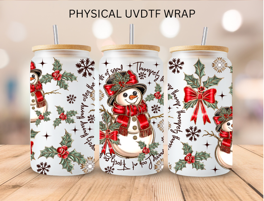 Christmas Snowman - 16 oz / 20 oz Libby UV DTF