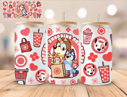 Bluey At The Store - 16 oz / 20 oz Libby UV DTF Wrap