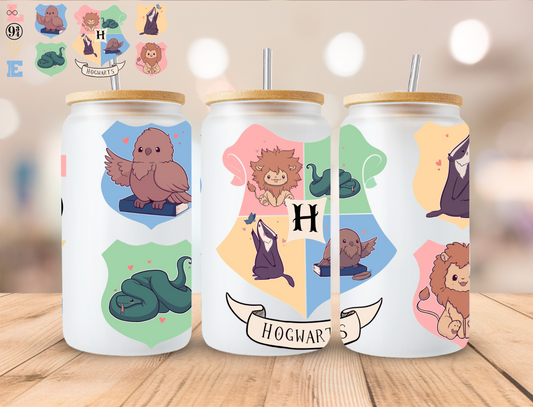 Watercolor Wizard Crest - 16 oz / 20 oz Libby UV DTF Wrap