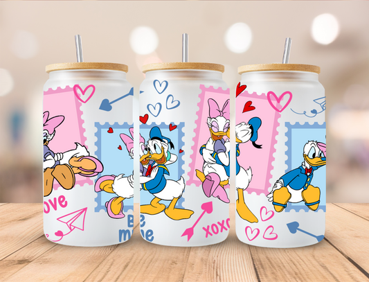 Valentines Ducks Stamps - 16 oz Libby UV DTF Wrap