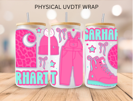 Pink Carhartt - 16 oz / 20 oz Libby UV DTF Wrap