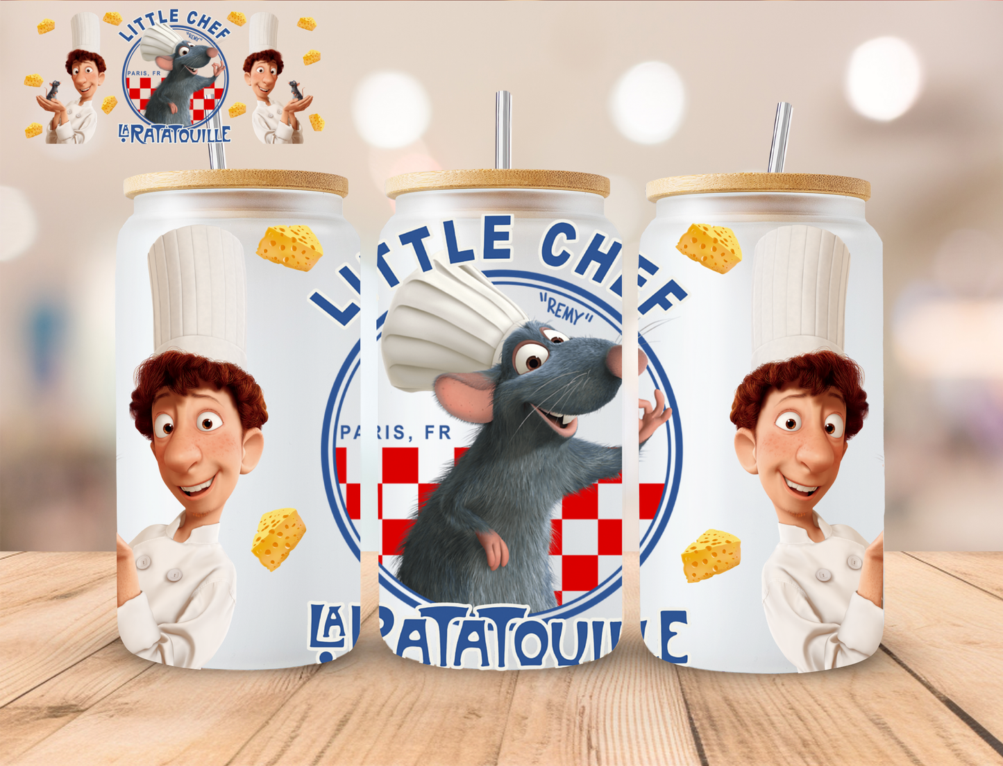 Rat Little Chef - 16 oz / 20 oz Libby UV DTF Wrap