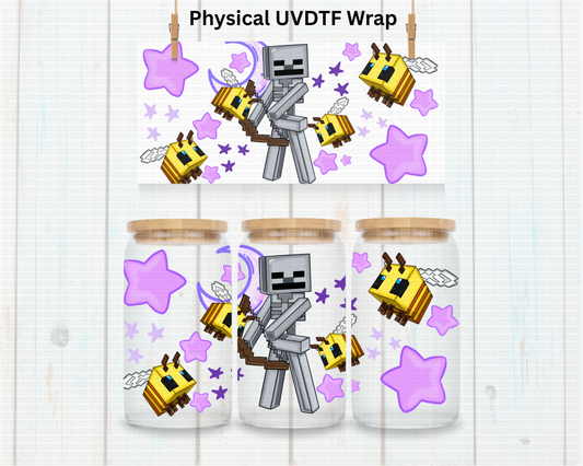 Mine Skeleton (Purple) - 16 oz / 20 oz Libby UV DTF