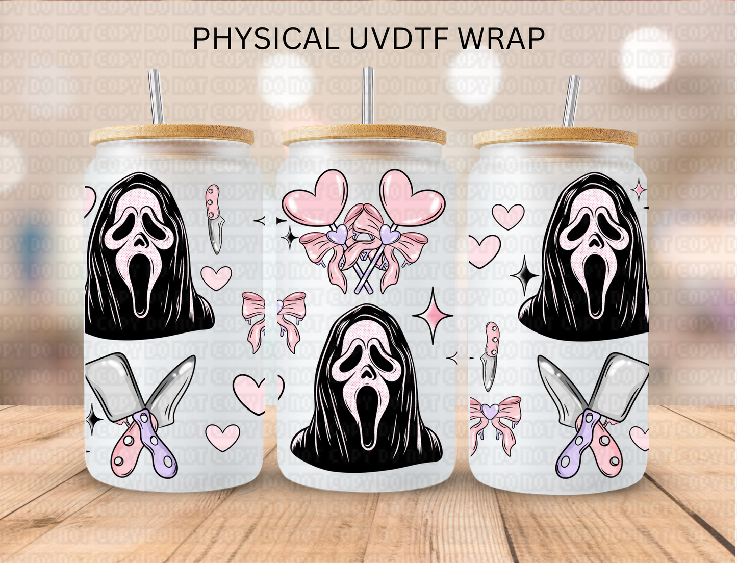 Valentines Ghost Face - 16 oz / 20 oz Libby UV DTF
