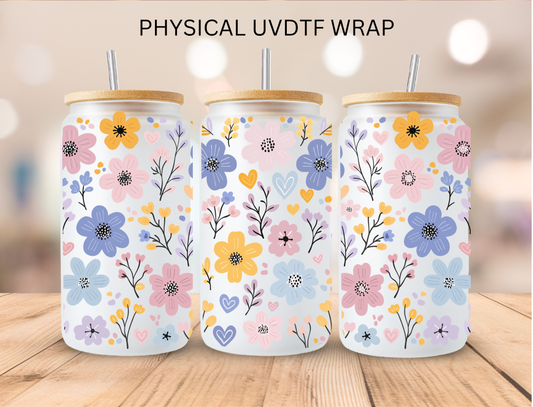 Floral Pastel - 16 oz / 20 oz Libby UV DTF Wrap