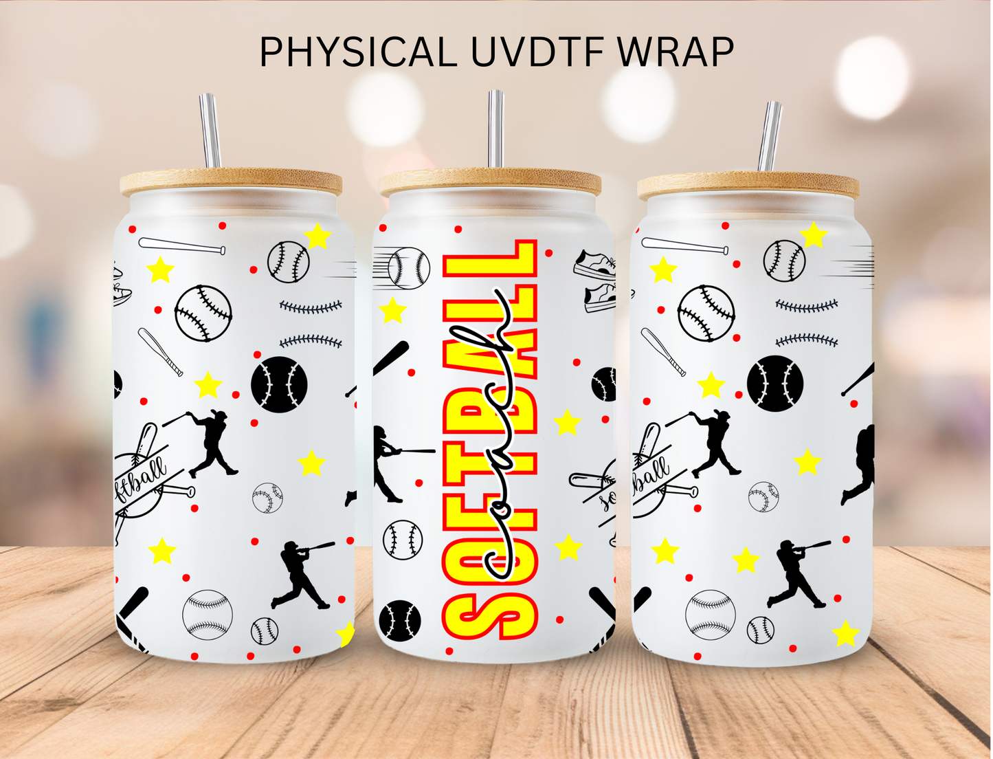 Softball Coach - 16 oz / 20 oz Libby UV DTF Wrap