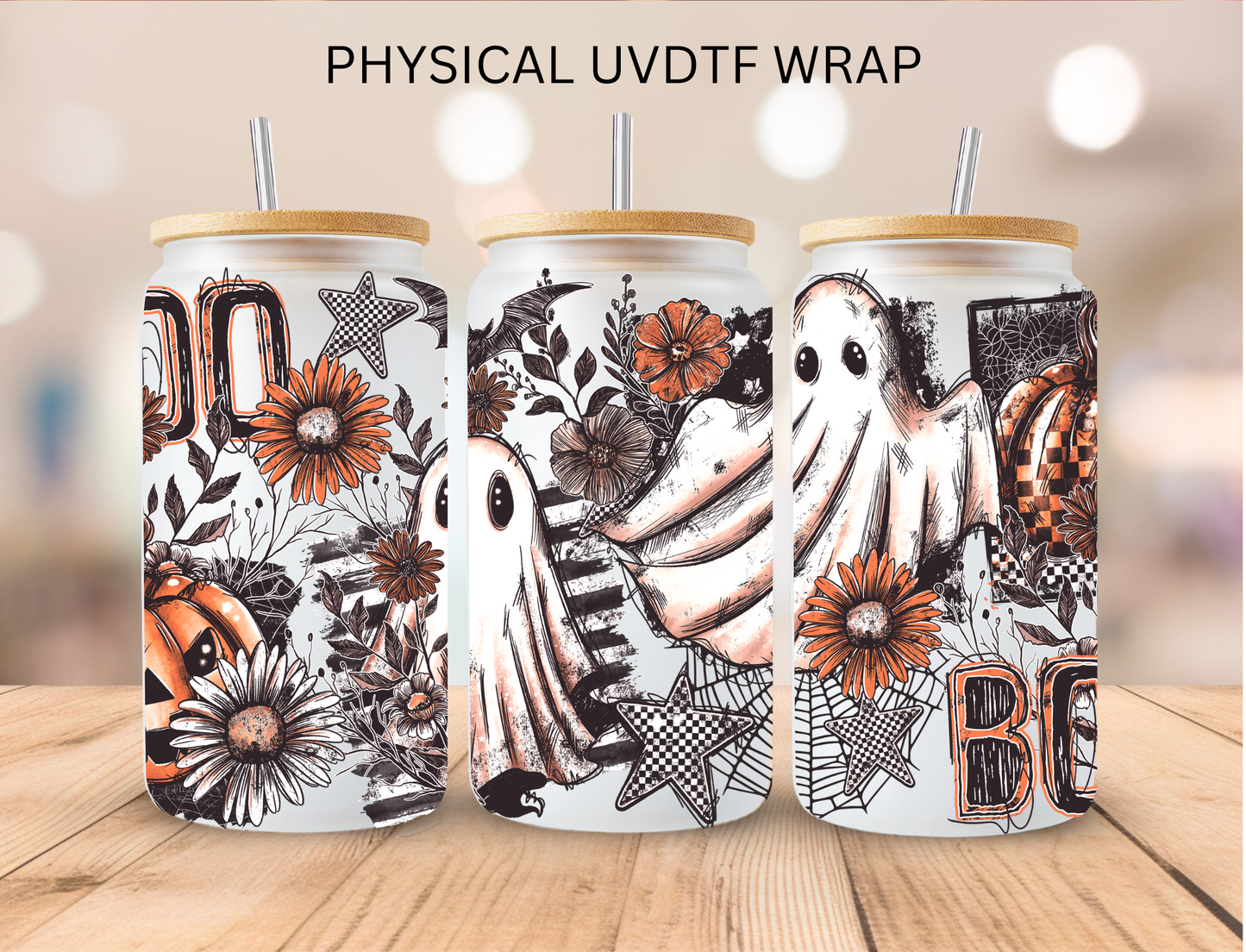 Halloween Ghosts - 16 oz / 20 oz Libby UV DTF Wrap