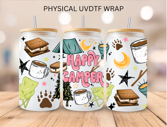 Happy Camper - 16 oz / 20 oz Libby UV DTF Wrap