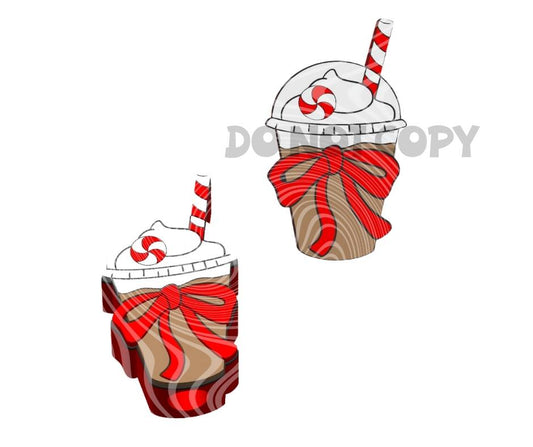 Christmas Iced Coffee With Bow - 3D Printed Straw Topper