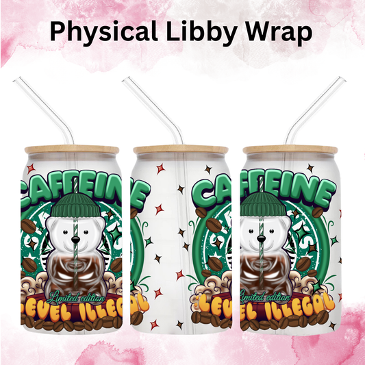Caffeine  Bearista - 16 oz / 20 oz Libby UV DTF