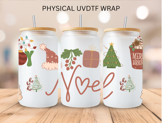 Christmas Noel - 16 oz / 20 oz Libby UV DTF Wrap