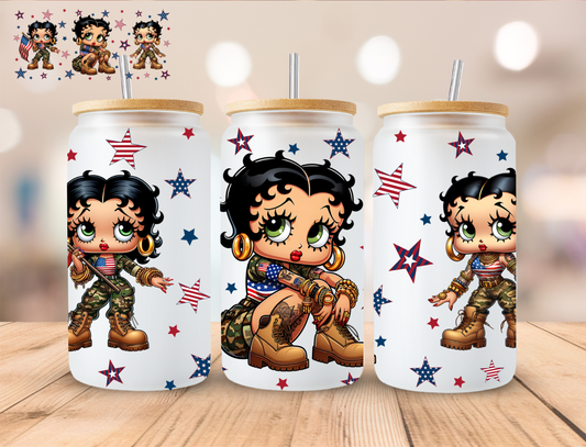 Patriotic Boop - 16 oz / 20 oz Libby UV DTF Wrap