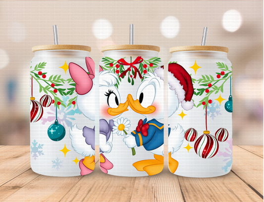 Christmas Mouse Friends Duck Love - 16 oz / 20 oz Libby UV DTF Wrap