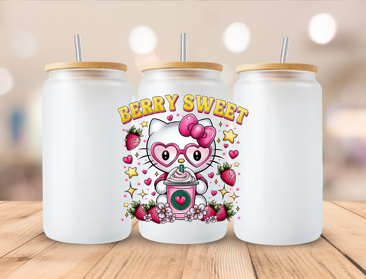 Valentines Berry Sweet Kitty - UVDTF Decals EXCLUSIVE DESIGN