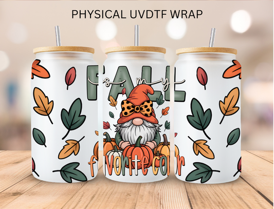 Gnome Fall Is My Favorite Color - 16 oz / 20 oz Libby UV DTF Wrap