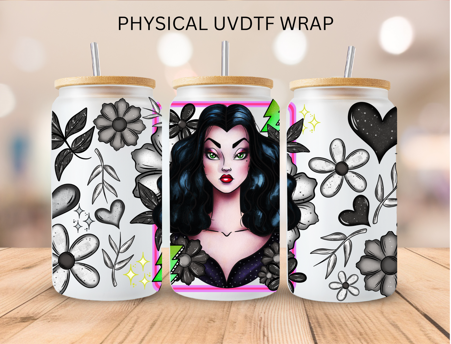 Morticia - 16 oz / 20 oz Libby UV DTF Wrap