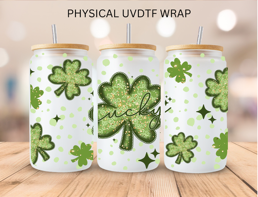 Saint Patricks Day Lucky Shamrock - 16 oz / 20 oz Libby UV DTF