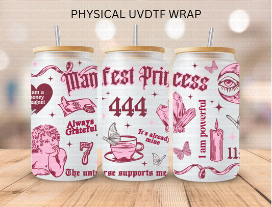 Valentines Manifest Princess - 16 oz / 20 oz Libby UV DTF Wrap