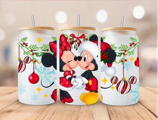 Christmas Mouse Love - 16 oz / 20 oz Libby UV DTF Wrap