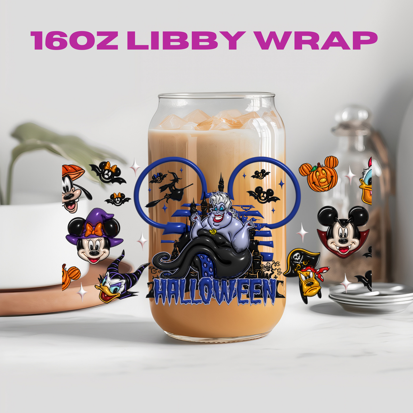 Halloween Princess Bubble Collection - 16 oz / 20 oz Libby UV DTF Wrap