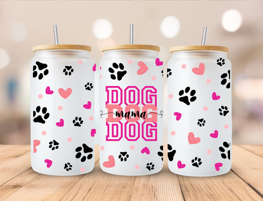 Pink Dog Mom - 16oz Libby UV DTF Wrap