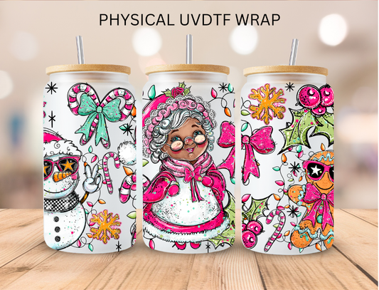 Christmas Mrs Claus - 16 oz / 20 oz Libby UV DTF Wrap