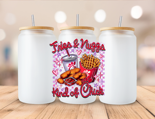 Valentines Fries and Nuggs Kind Of Chick Checkered - UVDTF Decals EXCLUSIVE DESIGN